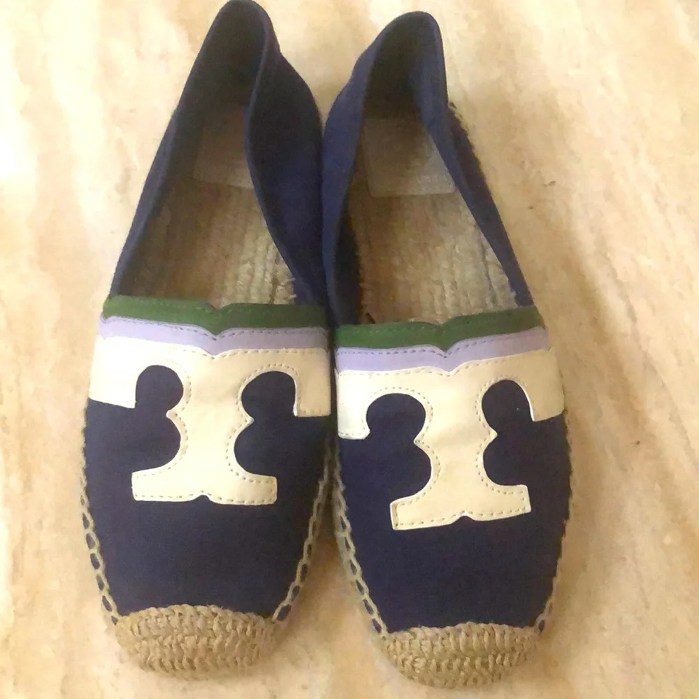 TORY BURCH ESPADRILLE logo canvas/leather